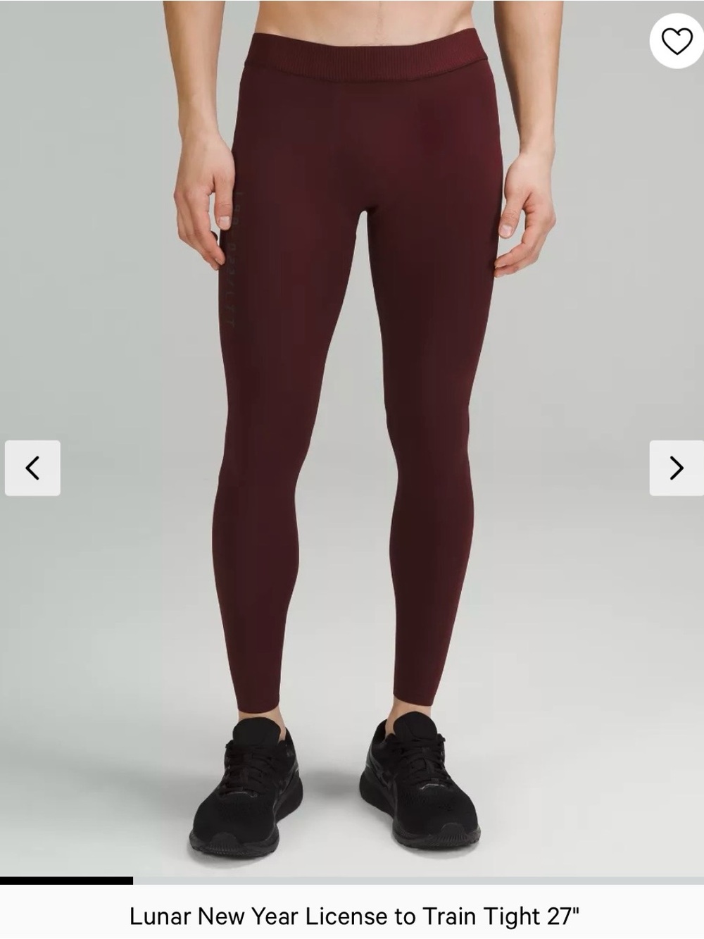 Lululemon LTT License to Train Tight 27" Size M Lunar New Year Burgundy $98